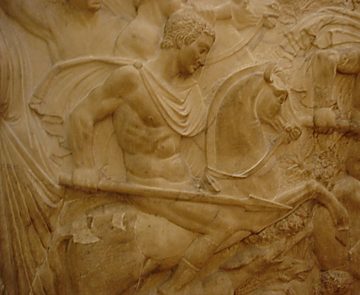 Атака война с копьем. (Римская работа, конец 1 века до н.э.) Эрмитаж.(фото Лимарева В.Н.)