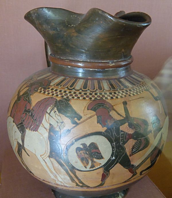 Сражение. Ваза. Коринф. 570-550 г до н.э. Эрмитаж. (Фото  Лимарева В.Н.)